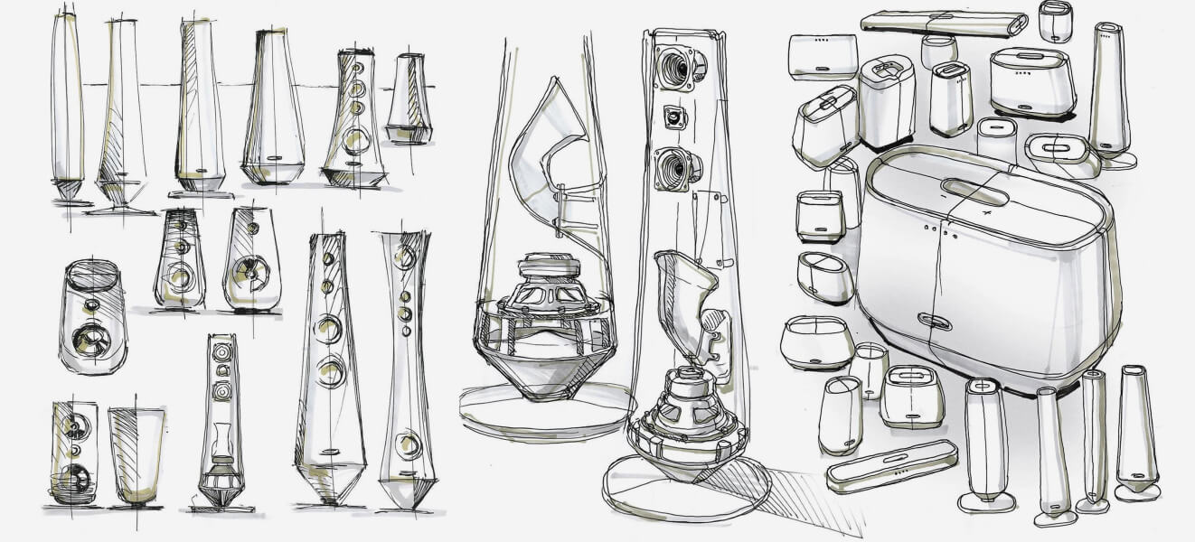 Harman Kardon Citation industrial design sketches from the design process